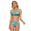 All-Over Print Women's Bikini Swimsuit With Ruffle Cuff Bra