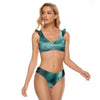 All-Over Print Women's Bikini Swimsuit With Ruffle Cuff Bra