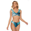 All-Over Print Women's Bikini Swimsuit With Ruffle Cuff Bra