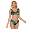 All-Over Print Women's Bikini Swimsuit With Ruffle Cuff Bra