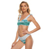 All-Over Print Women's Bikini Swimsuit With Ruffle Cuff Bra