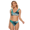 All-Over Print Women's Bikini Swimsuit With Ruffle Cuff Bra