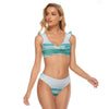 All-Over Print Women's Bikini Swimsuit With Ruffle Cuff Bra