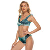 All-Over Print Women's Bikini Swimsuit With Ruffle Cuff Bra