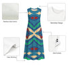 Abstract Geometric Print Sleeveless Midi Dress