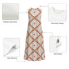 Cream Geometric Print Sleeveless A-Line Midi Dress
