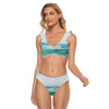 All-Over Print Women's Bikini Swimsuit With Ruffle Cuff Bra