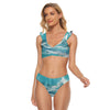 All-Over Print Women's Bikini Swimsuit With Ruffle Cuff Bra