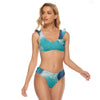 All-Over Print Women's Bikini Swimsuit With Ruffle Cuff Bra
