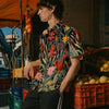 Men's Midnight Tropical Floral Slub Cotton Short Sleeve Shirt