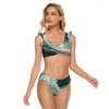 All-Over Print Women's Bikini Swimsuit With Ruffle Cuff Bra