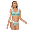 All-Over Print Women's Bikini Swimsuit With Ruffle Cuff Bra
