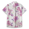 Men's Watercolor Orchid Floral Slub Cotton Short Sleeve Shirt