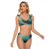 All-Over Print Women's Bikini Swimsuit With Ruffle Cuff Bra