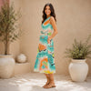 All-Over Print Women's Sleeveless Dress With Pocket|140GSM Slub Cotton