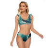 All-Over Print Women's Bikini Swimsuit With Ruffle Cuff Bra