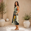 All-Over Print Women's Sleeveless Dress With Pocket|140GSM Slub Cotton