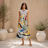 All-Over Print Women's Sleeveless Dress With Pocket|140GSM Slub Cotton