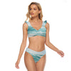 All-Over Print Women's Bikini Swimsuit With Ruffle Cuff Bra
