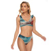 All-Over Print Women's Bikini Swimsuit With Ruffle Cuff Bra