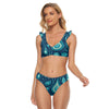 All-Over Print Women's Bikini Swimsuit With Ruffle Cuff Bra
