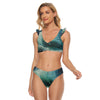 All-Over Print Women's Bikini Swimsuit With Ruffle Cuff Bra