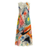 All-Over Print Women's Sleeveless Dress With Pocket|140GSM Slub Cotton