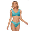 All-Over Print Women's Bikini Swimsuit With Ruffle Cuff Bra