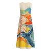 All-Over Print Women's Sleeveless Dress With Pocket|140GSM Slub Cotton