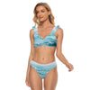 All-Over Print Women's Bikini Swimsuit With Ruffle Cuff Bra