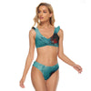 All-Over Print Women's Bikini Swimsuit With Ruffle Cuff Bra