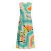 All-Over Print Women's Sleeveless Dress With Pocket|140GSM Slub Cotton