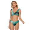 All-Over Print Women's Bikini Swimsuit With Ruffle Cuff Bra