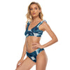 All-Over Print Women's Bikini Swimsuit With Ruffle Cuff Bra