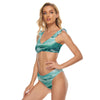 All-Over Print Women's Bikini Swimsuit With Ruffle Cuff Bra