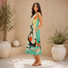 All-Over Print Women's Sleeveless Dress With Pocket|140GSM Slub Cotton