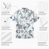 Men’s Blue Floral Print Short-Sleeve Casual Shirt