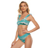 All-Over Print Women's Bikini Swimsuit With Ruffle Cuff Bra