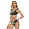 All-Over Print Women's Bikini Swimsuit With Ruffle Cuff Bra