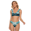 All-Over Print Women's Bikini Swimsuit With Ruffle Cuff Bra