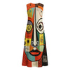 All-Over Print Women's Sleeveless Dress With Pocket|140GSM Slub Cotton
