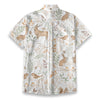 Men's Woodland Nature Print Slub Cotton Short Sleeve Casual Shirt