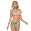 All-Over Print Women's Bikini Swimsuit With Ruffle Cuff Bra