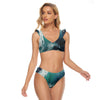 All-Over Print Women's Bikini Swimsuit With Ruffle Cuff Bra