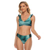 All-Over Print Women's Bikini Swimsuit With Ruffle Cuff Bra