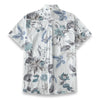 Men’s Blue Floral Print Short-Sleeve Casual Shirt