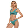 All-Over Print Women's Bikini Swimsuit With Ruffle Cuff Bra