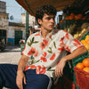 Men’s Abstract Floral Leaf Print Short-Sleeve Shirt