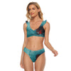 All-Over Print Women's Bikini Swimsuit With Ruffle Cuff Bra