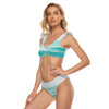 All-Over Print Women's Bikini Swimsuit With Ruffle Cuff Bra